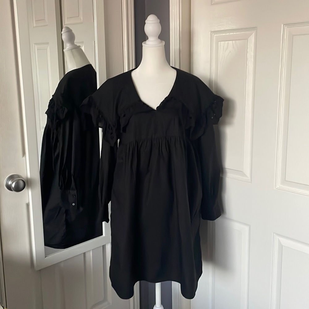 Zara black ruffle dress